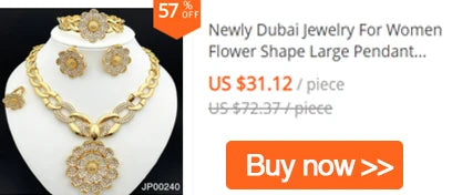Design Women Jewelry Set 18K Gold Color Charm Necklace Chain Braclete Chic Earring Ring Indian Nigeria Jewellery Gift