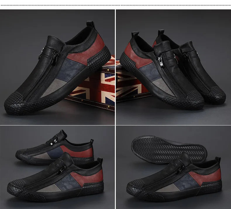 Handmade Leather Casual Shoes for Men Shoes Design Sneakers Man Comfortable Leather Shoes Men Loafers