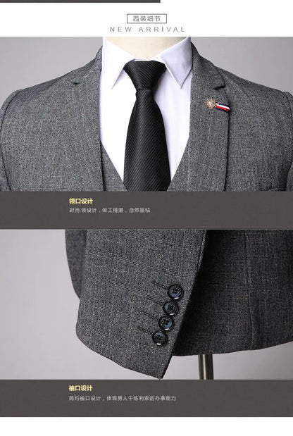 Suit  Men's Fashionable Business Banquet, Trendy Singer, Grid Host, Casual Wedding Banquet Dress, Male Star Performance Suit