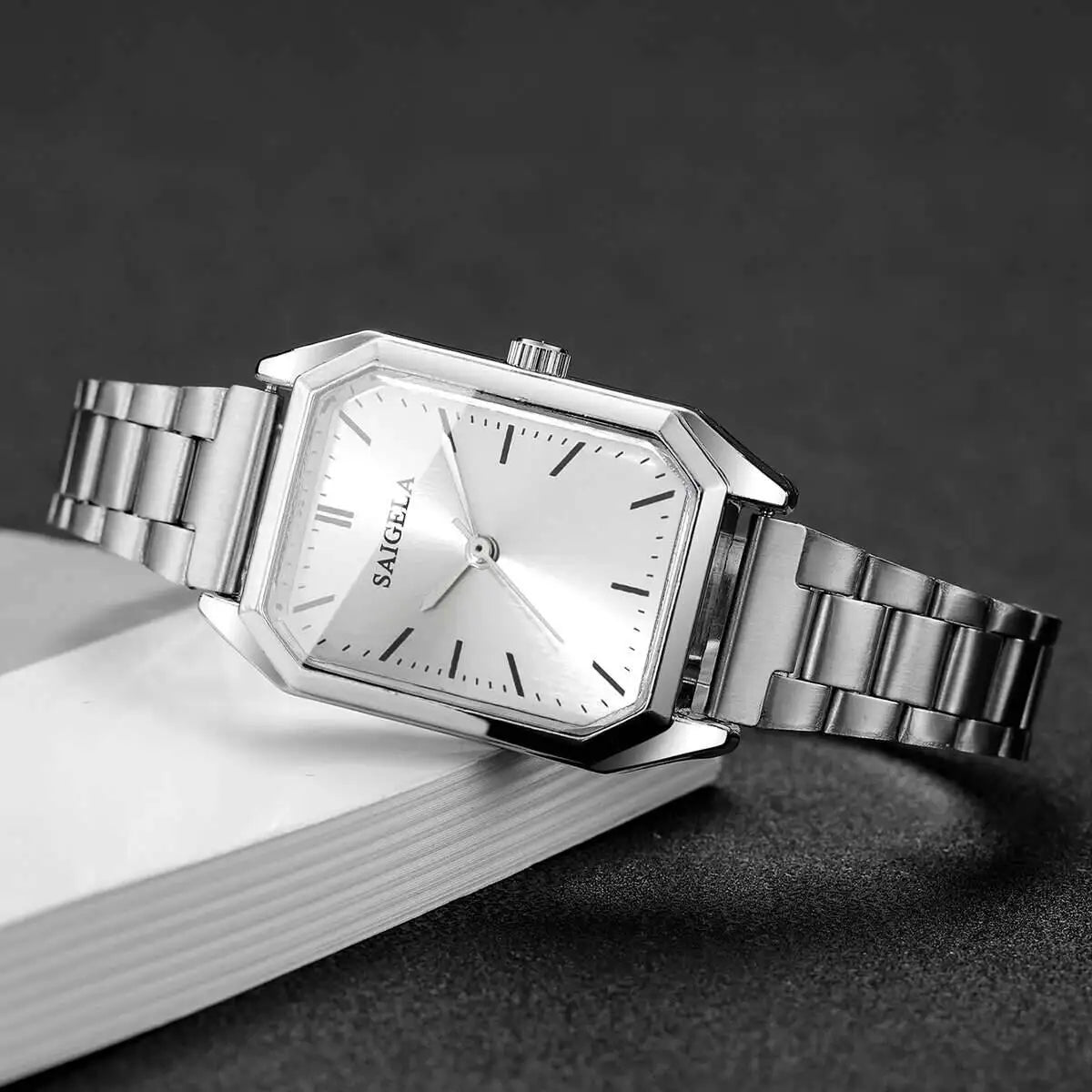 Fashion Rectangle Women Watches Simple Analog Quartz Wristwatch for Girls Clock Gift Reloj Mujer（Without Box）
