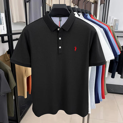 Luxury brand short sleeve men polo shirt summer ice silk breathable high-end pony embroidery design casual business Paul T-shirt