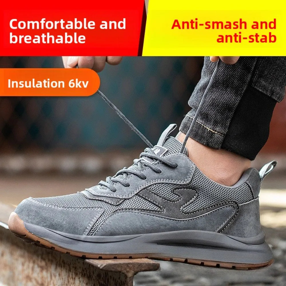 Men's Safety Shoes Anti Smashing Piercing Lightweight Construction Site WorkShoes Electrician's Insulated Footwear