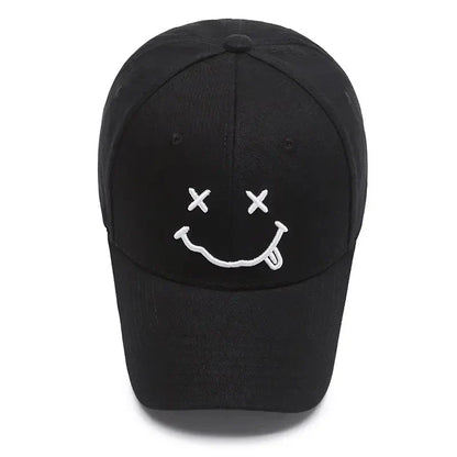 Men Women Smile Face Embroidery Baseball Caps Cotton Adjustable Snapback hats Hip Hop Trucker Cap summer Outdoor Sun hat Dad Hat