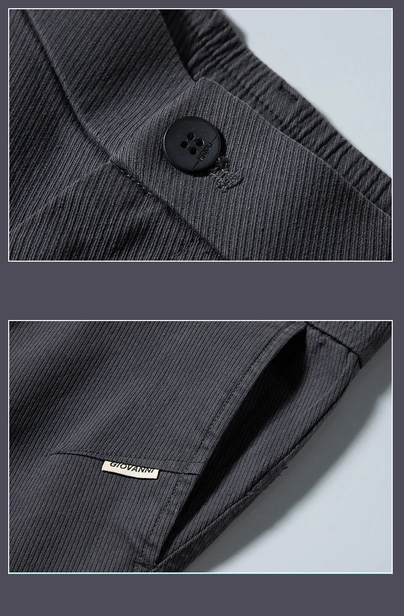 Men's Twill Slim Pants Business Straight Cotton Casual Trousers Brand Fashion Korean Elastic Coffee Black Gray Pant