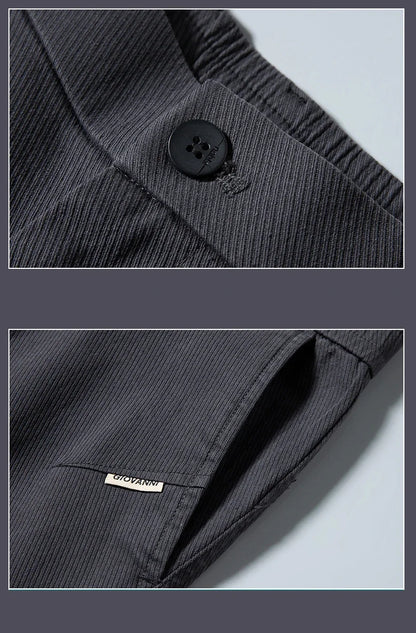 Men's Twill Slim Pants Business Straight Cotton Casual Trousers Brand Fashion Korean Elastic Coffee Black Gray Pant
