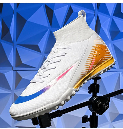 New Men Football Boots Match Long Spikes Soccer Shoes Cleats Boys Comfortable Training Sport Adult Breathable Outdoor Non Slip