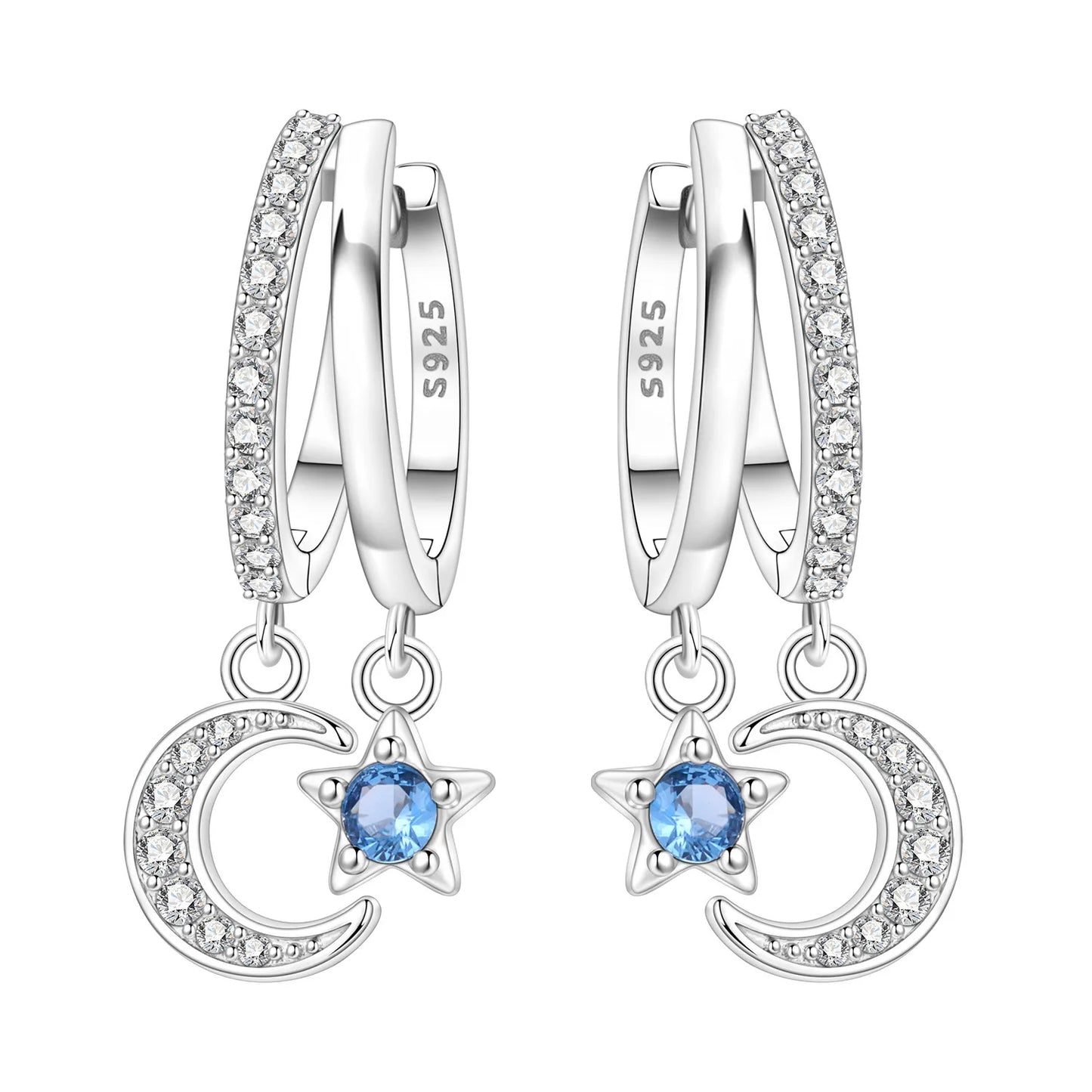 925 Sterling Silver Multi Layer Starry Tassel Drop Earrings Women Earrings Charm Trend Versatile Party Jewelry Gifts