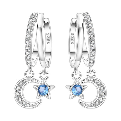 925 Sterling Silver Multi Layer Starry Tassel Drop Earrings Women Earrings Charm Trend Versatile Party Jewelry Gifts