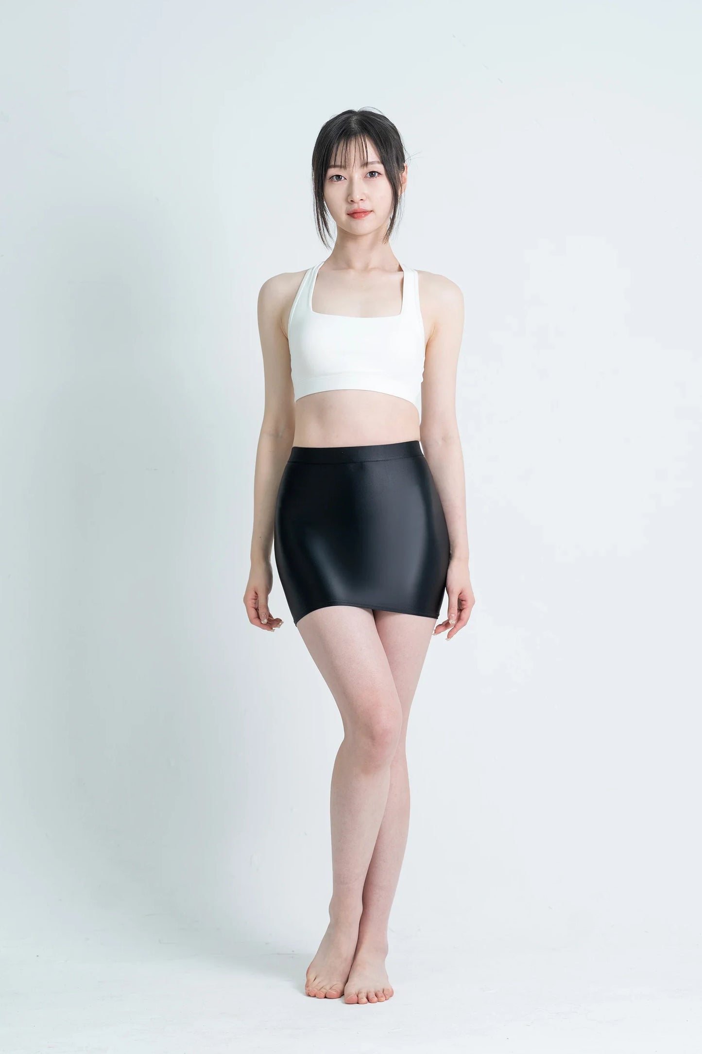 satin glossy Skirt Elastic Smooth Gloss Tight Skirt Oil Solid Color Half Skirt Satin glossy Wrap Hip Short Skirt