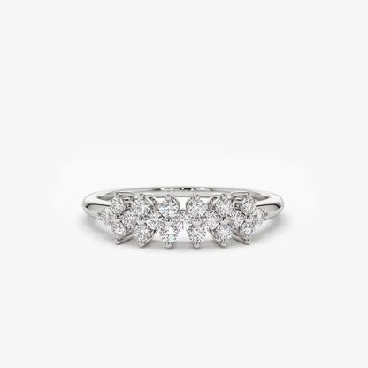 2mm Moissanite Ring With Certificate 925 Sterling Silver Cluster Flower Wedding Rings For Women 14k Gold Plated Jewelry