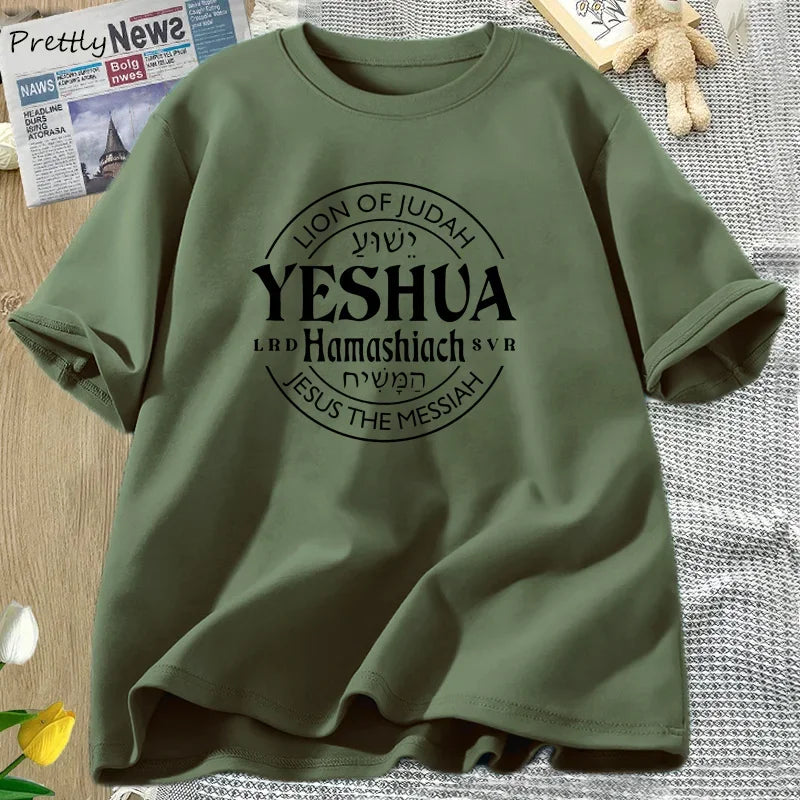 Jesus Is Messiah T-shirts Women Cotton Short Sleeve Christian Bible Verse T Shirt Faith Religious Tees