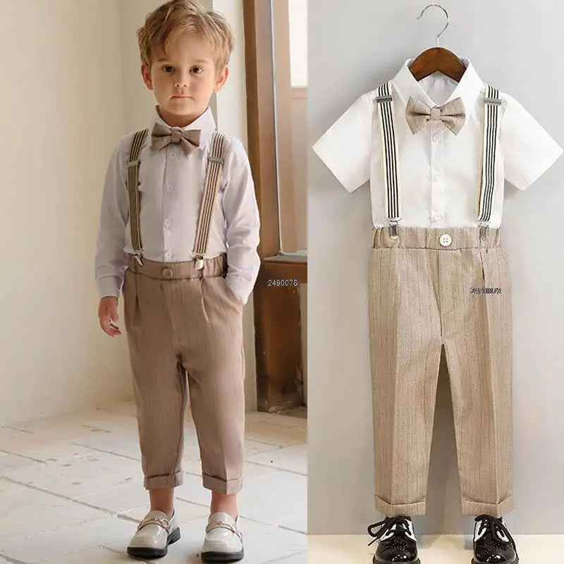 Flower Boys Summer Luxurious Birthday Dress Baby Kids Beaufitul Photograph Suit Children Formal Wedding Performance Tuxedo Wear