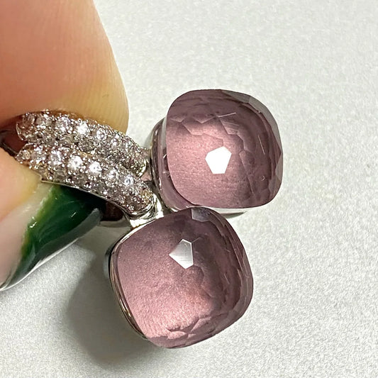 Classic Candy Color Earrings Inlay Transparent Zircon 27Colors Crystal Earrings Platinum Plated Fashion Jewelry For Women