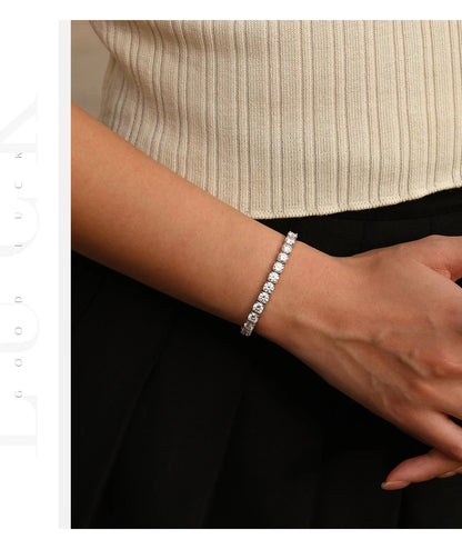 D Color VVS1 Moissanite Tennis Bracelet 925 Sterling Silver Single Classic Bracelets With Box for Women Man Fine Jewelry
