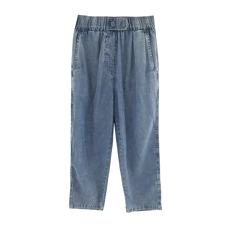 Woman Casual Loose Baggy Denim Harem Pants