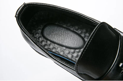 Classic Casual Leather Shoes For Men High Quality Social Office Shoes Men Slip On Loafers Flat Casual Business Leather Shoes Men