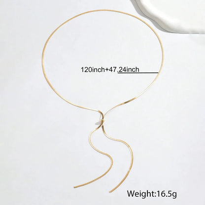 Punk Long Flat Snake Bone Chain Necklace for Women Stainless Steel Gold Color Y-Shaped Necklace Fashion Charms Jewelry Wholesale