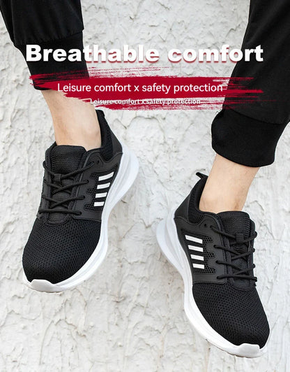 Unisex Mesh Steel Toe Cap Summer Safety Shoes For Men Light Breathable Sneaker Comfortable Indestructible Hombre Work Footwear
