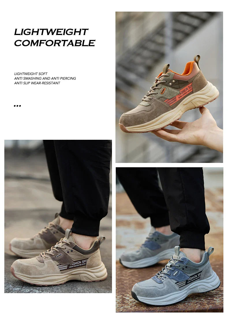 Anti-Puncture Work Shoe For Man  breathable Safety Work Sneakers with iron Toe Indestructible shoes Breathable Work Boots