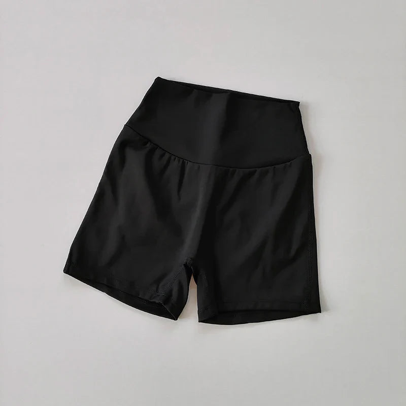 High Waist Peach Hip Seamless Fitness Shorts with Pockets Women's Tight Sports