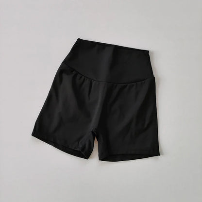 High Waist Peach Hip Seamless Fitness Shorts with Pockets Women's Tight Sports