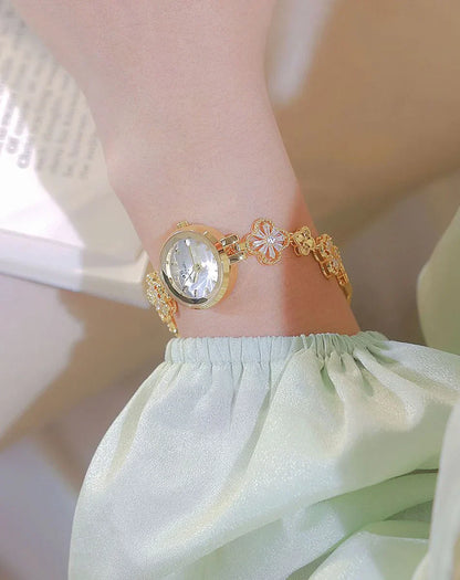 Watches For Women Fashion Elegant Gold Silver Bracelet Small Quartz Wristwatch 2025 Women's Lucky Watch Girlfriend Lovers Gift