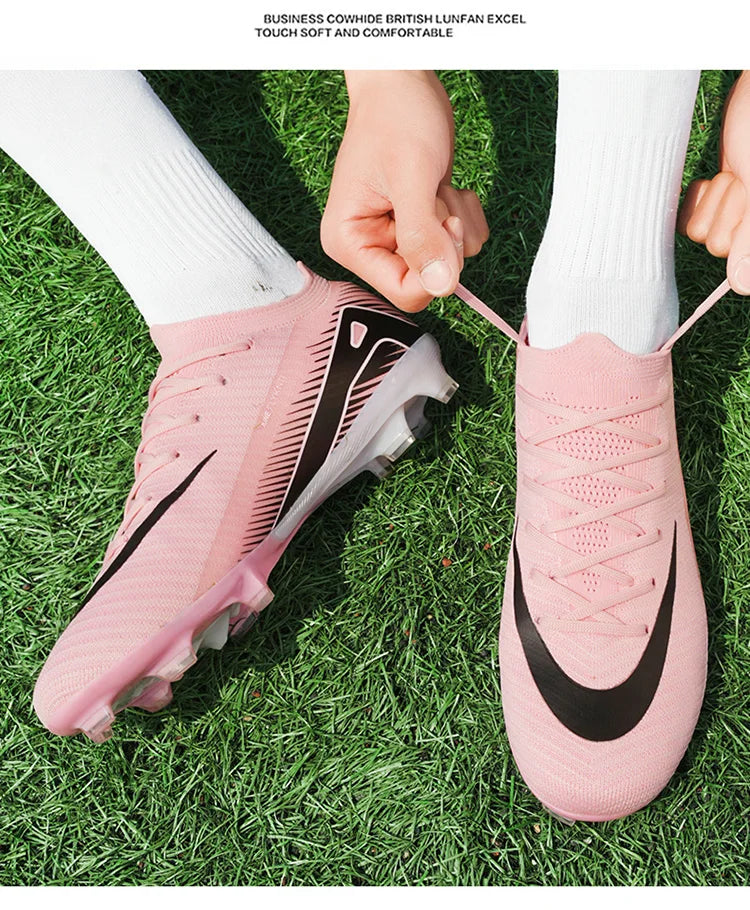 High-quality Breathable Soccer Cleats for Men Women Outdoor Artificial Grass Match Training FG Football Shoes