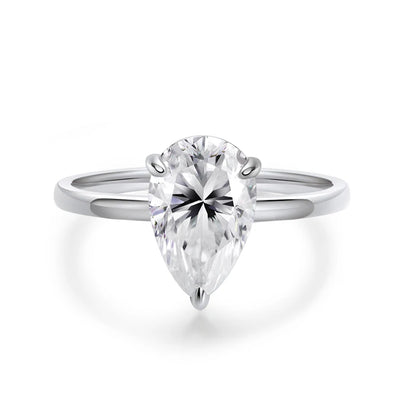 1-4CT Pear Cut Moissanite Solitaire Ring for Women Wedding Lab Diamond Band 100% 925 Sterling Silver Jewelry Wholesale