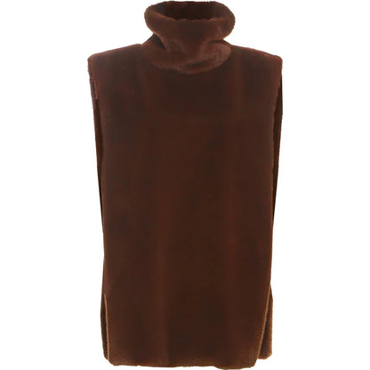 Autumn New Style Tank Tops Woman Furry Patchwork Turtleneck Daily Street Casual Simple Fashion Solid Elegant Clothing