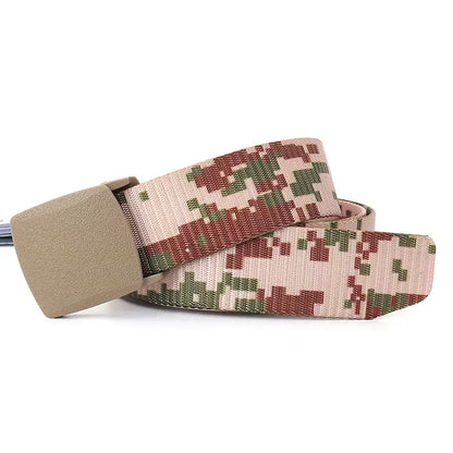 3.8X110cm High Quality Automatic Buckle Nylon Men Belt Outdoor Hunting Multifunctional Tactical Canvas Camouflage Belt for Women