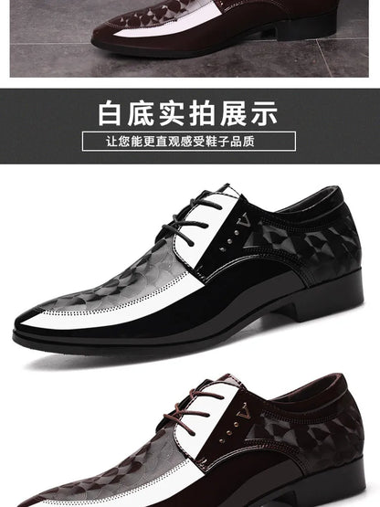 Oxfords Leather Men's Shoes Casual Dress Men Lace Up Breathable Formal Office for Man Big Size 38-48 Flats 2024