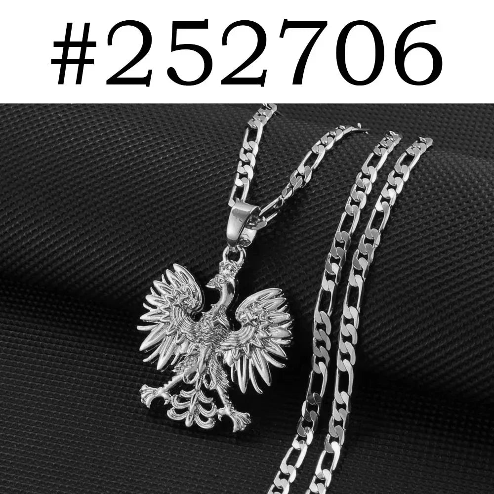 Poland Symbol Eagle Pendant Necklaces for Women Men,Polska Poles Jewelry #252706