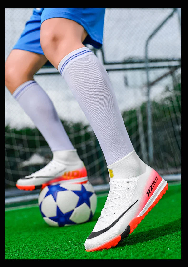 New Men Soccer Shoes Football Boots Cleats Adult Outdoor Breathable Training Sport Long Spikes Boys Non Slip Match Comfortable