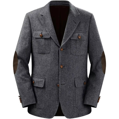 Herringbone Men's Suit 2 Pieces Set Fashion Lapel Double Breasted Tuxedos Groom Blazer Pants Party Business Tailored Hot Sell