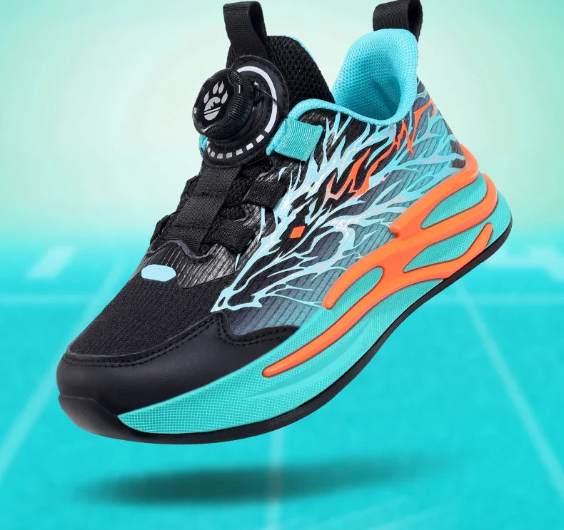 New Anti-skid Leather Kids Sneakers for Boys Running Walking Lightweight Casual Shoes With Fashion Dragon Pattern Size 31-38
