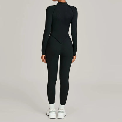 Zipper Short-sleeved Yoga Sports Fitness Jumpsuits Sets Without Chest Pad Tight Bodysuits Shorts Gym Workout Clothes for Women