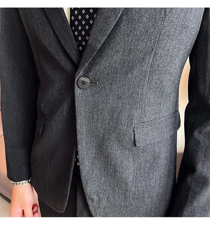 Terno Masculino Casual de Escritório Noivo Casamento Blazer Calça Social