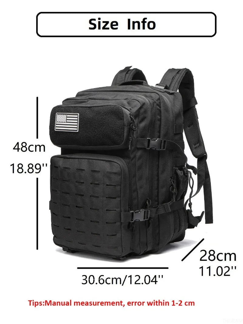 25L/50L Tactical Backpack Bag Hunting MOLLE Backpack GYM For Men EDC Outdoor Hiking Rucksack Witch 2 Bottle Holders