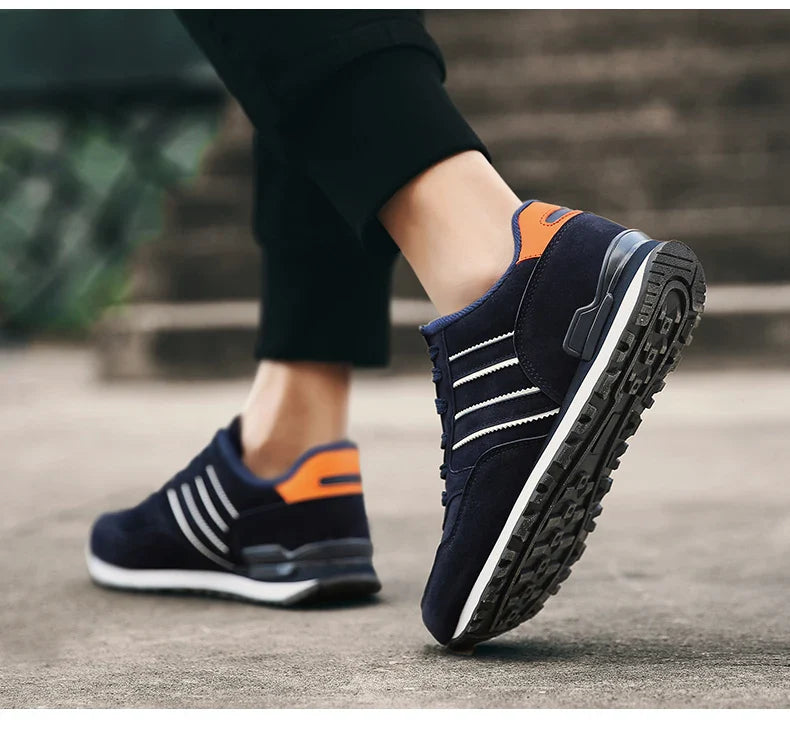 Tênis Masculino de Couro de Alta Qualidade Calçados Casuais Outono 2024 Novo Tênis Masculino Respirável Calçados Masculinos Tênis Masculino Plano Zapatillas Hombre