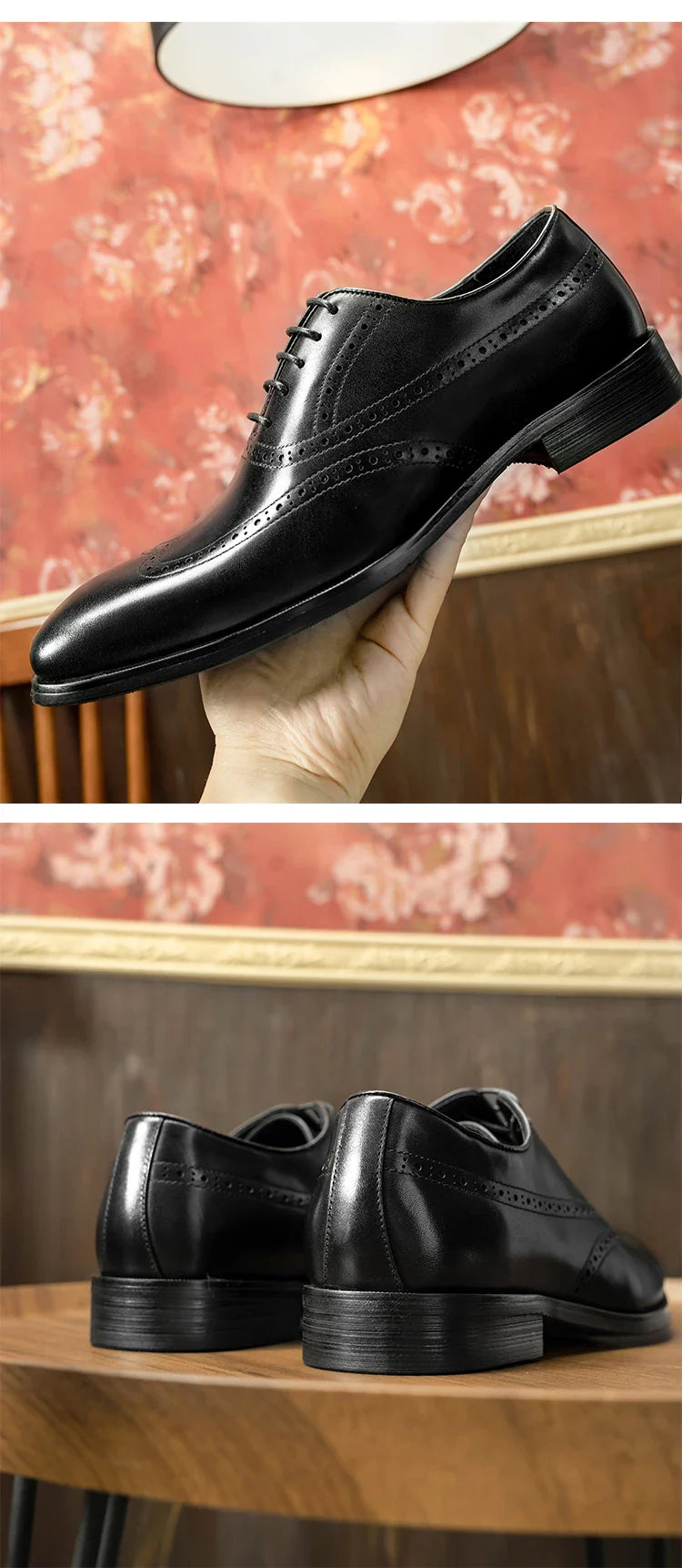 Men Casual Dress Shoes Patchwork Oxford Genuine Leather Formal Shoes for Male Party Dinner British Footwear
