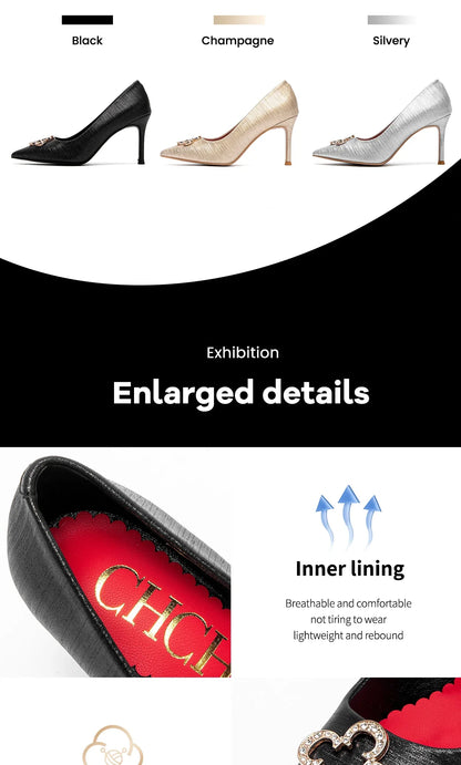 Heels Women's New High Quality Glitter Evening Shoes Women's Party Wedding Shoes 9cm