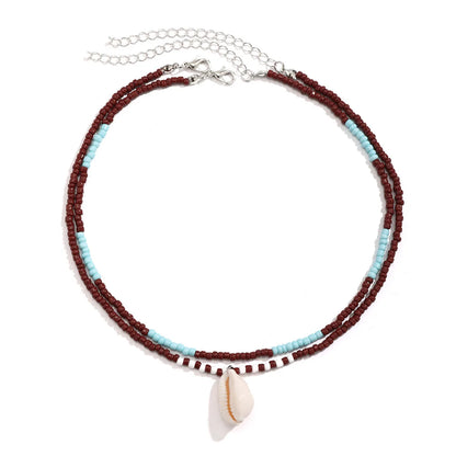 Tidepool Starfish Necklace - Surf & Beach Boho Jewelry Starfish Turtle Beaded Choker Necklaces, Adjustable Necklaces, Ocean Gift