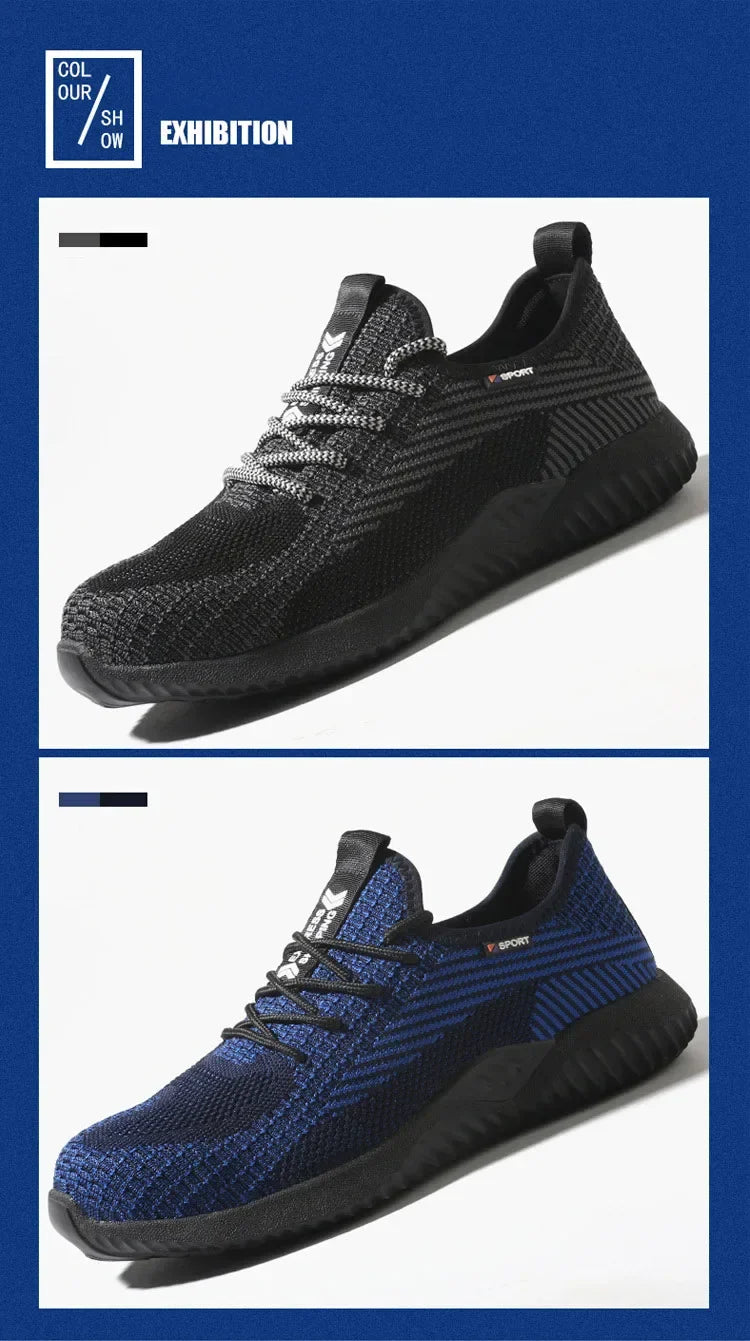 Safety Shoes Men's Work Boots Steel Toe Cap Puncture-Proof Indestructible Security Work Shoes Women Light Comfortable Sneakers