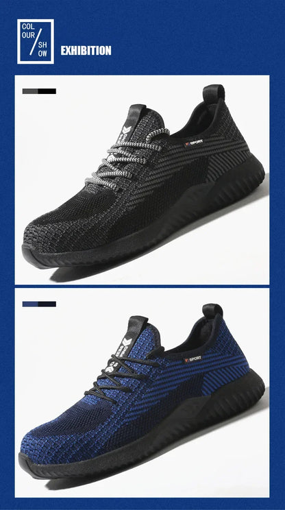 Safety Shoes Men's Work Boots Steel Toe Cap Puncture-Proof Indestructible Security Work Shoes Women Light Comfortable Sneakers