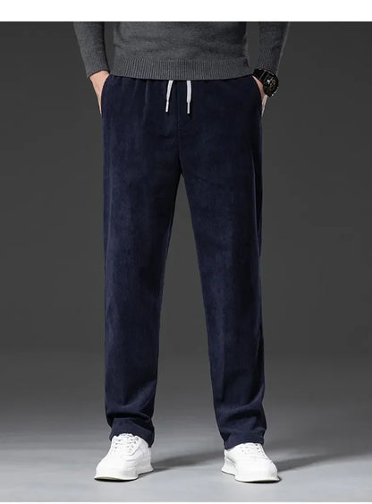 Men's Corduroy Straight Casual Pants Spring Autumn Business Leisure Fashion Trousers Regular Fit Male Pants Brand Clothes