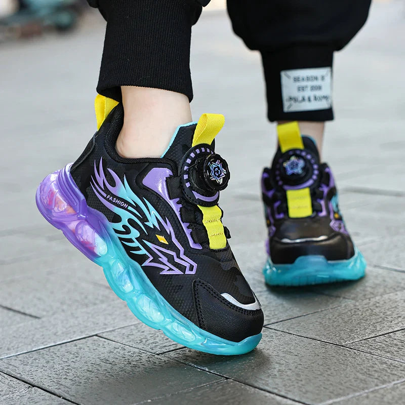 Fashion Children's Leather Casual Shoes For Boy Sneakers Breathable Kids School Walking Non-slip Sport Running Shoes Outdoor
