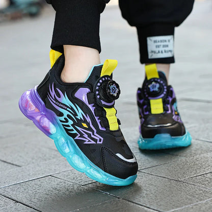 Fashion Children's Leather Casual Shoes For Boy Sneakers Breathable Kids School Walking Non-slip Sport Running Shoes Outdoor