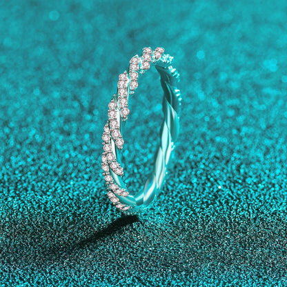 Full D Color Moissanite Wedding Band Ring 925 Sterling Silver Sparkling Eternity Band Engagement Bride Rings For Women