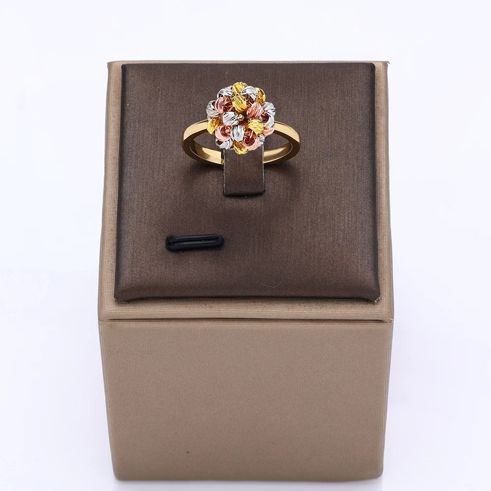 4-piece hand woven multi-color copper bead wavy line open cuff bracelet ring, suitable for women's daily wear, women's gift