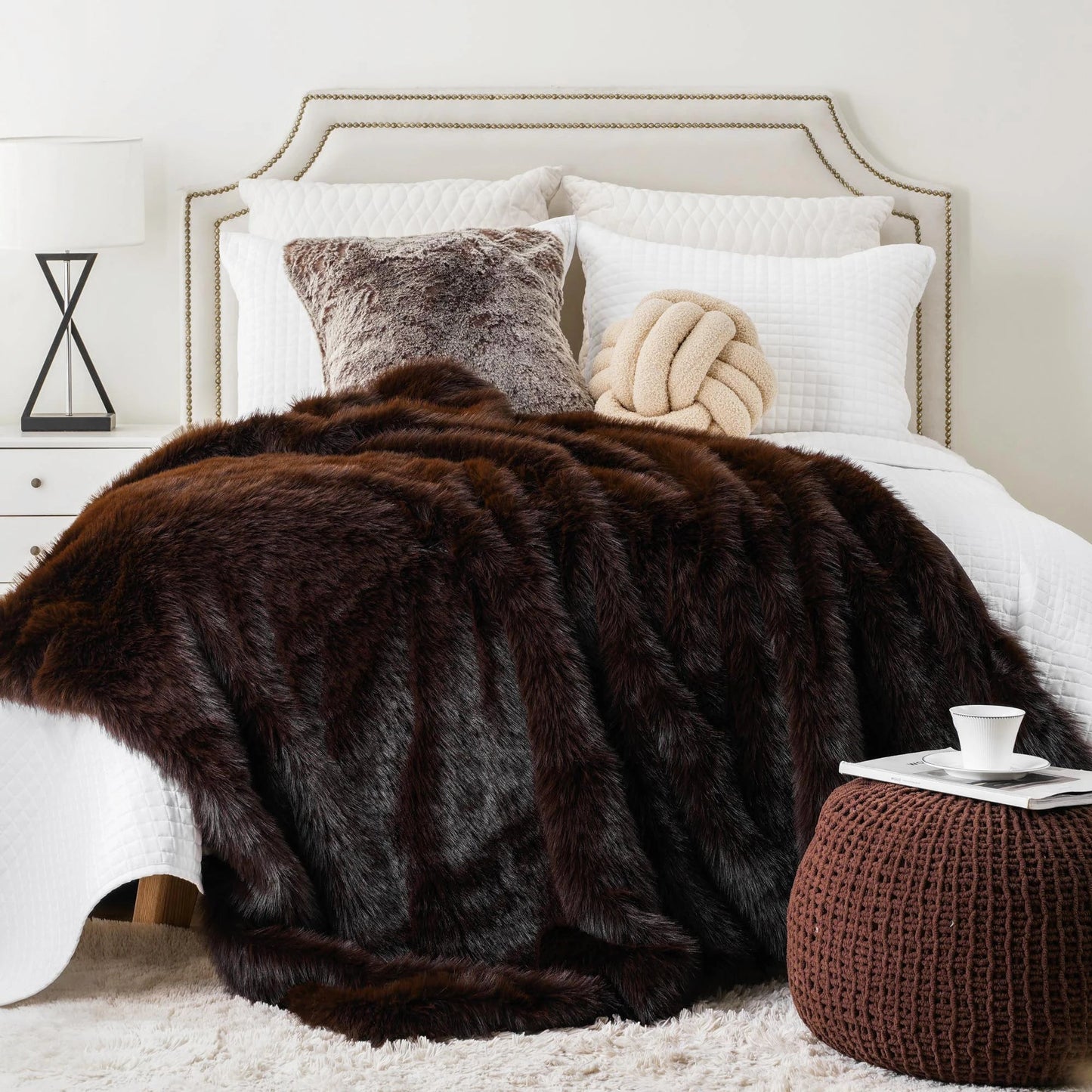 Fluffy Soft Blankets Luxury Fur blanket for Bed Sofa Mink Faux Fur Throw and Blankets Large Warm Blanket for Home Decor